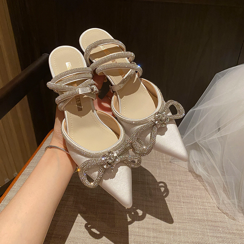 White Satin Lace Up