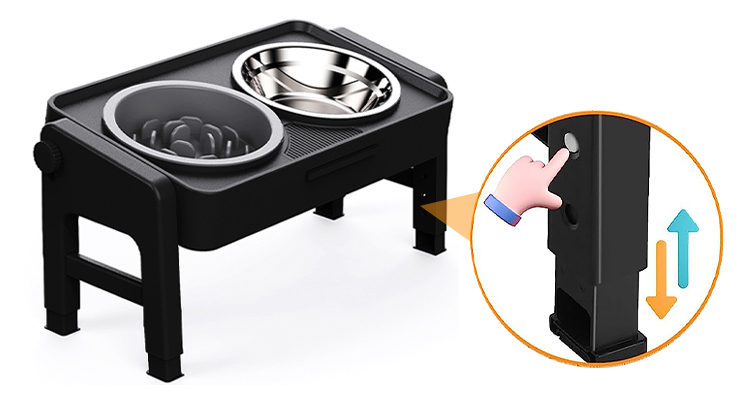 Naturei Adjustable Elevated Pet Neck-Friendly Feeder Raised Dog Bowls with Stand | Zhejiang Shangbo