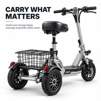 Scooter de mobilité à trois roues pour l'exportation, mini scooter électrique pliable en alliage de magnésium ultra-léger, longue autonomie, 120 kg