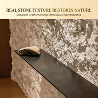 Panneau de placage en pierre de Dacite flexible, pierre souple étoile-lune pour mur décoratif