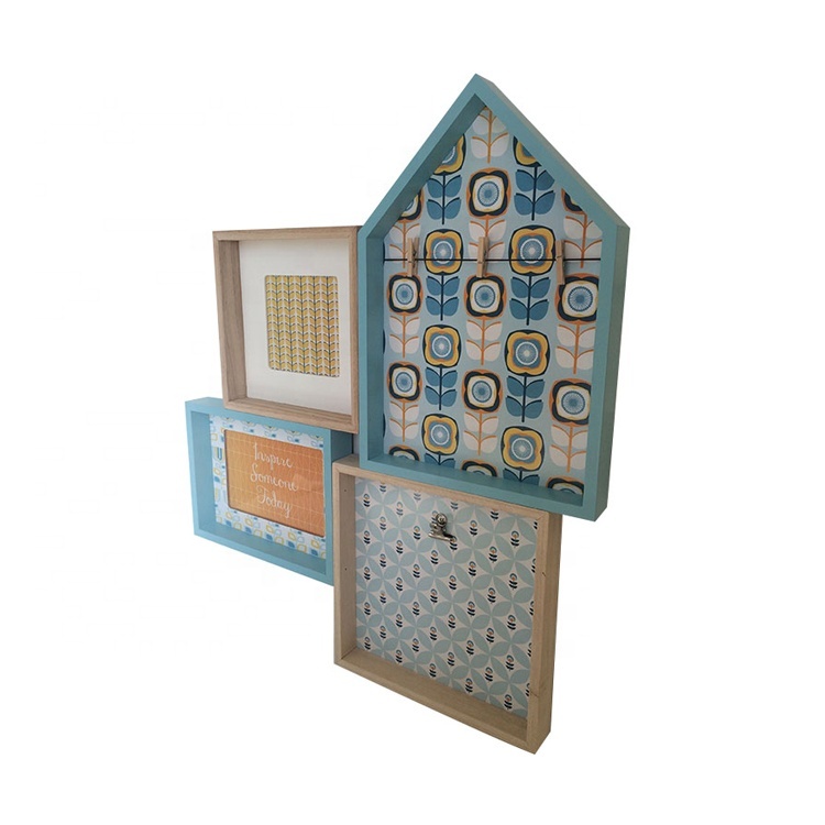 Multifunctional Beautiful Wooden Wall Decor With Photo Frame And Clip