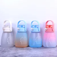 1500ml Water Bottles Large Capacity Plastic Clear Sports Drink Bottle Gym  Fitness Ton Cup With Portable Handle And Rope