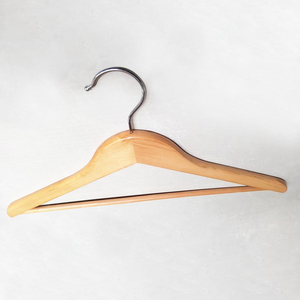Perchas de madera delgadas con gancho plateado dentado de 12 mm para ropa, organizador de prendas, mapas, para tiendas departamentales - Product Image 3