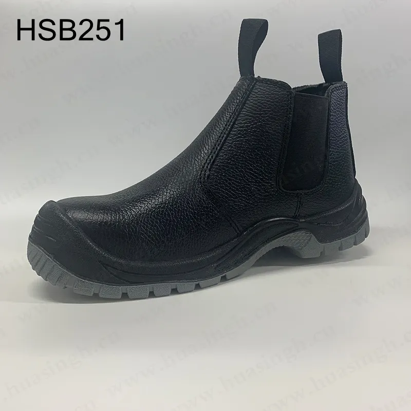 LLJ-botas de seguridad estándar SBP para construcción, zapatos de trabajo de fácil extracción de cuero en relieve, HSB251