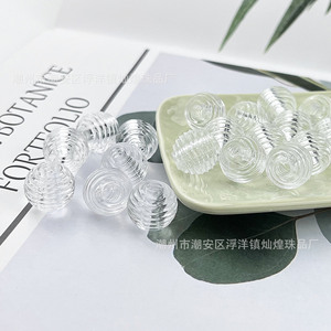 Perles acryliques transparentes filetées rondes à grand trou pour la fabrication de bijoux, moulage par injection Chaozhou - Product Image 3