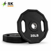 Plaques de poids commerciales SK à 12 pans, plaques de musculation en caoutchouc, équipement d'entraînement de force pour la musculation