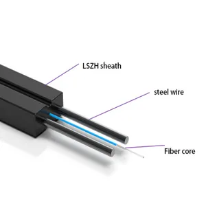 Prix usine Câble à fibre optique 1 noyau 1km 2km Tambour en contreplaqué Câble de dérivation Ftth Câble à fibre optique monomode