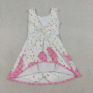 Vestido Deportivo de Verano para Niñas Pequeñas, Diseño Floral, RTS ODM, con Shorts Interiores, Mezcla de Algodón y Spandex, para Jugar, Tenis, Yoga, Deportes, Corte en A - Product Image 5