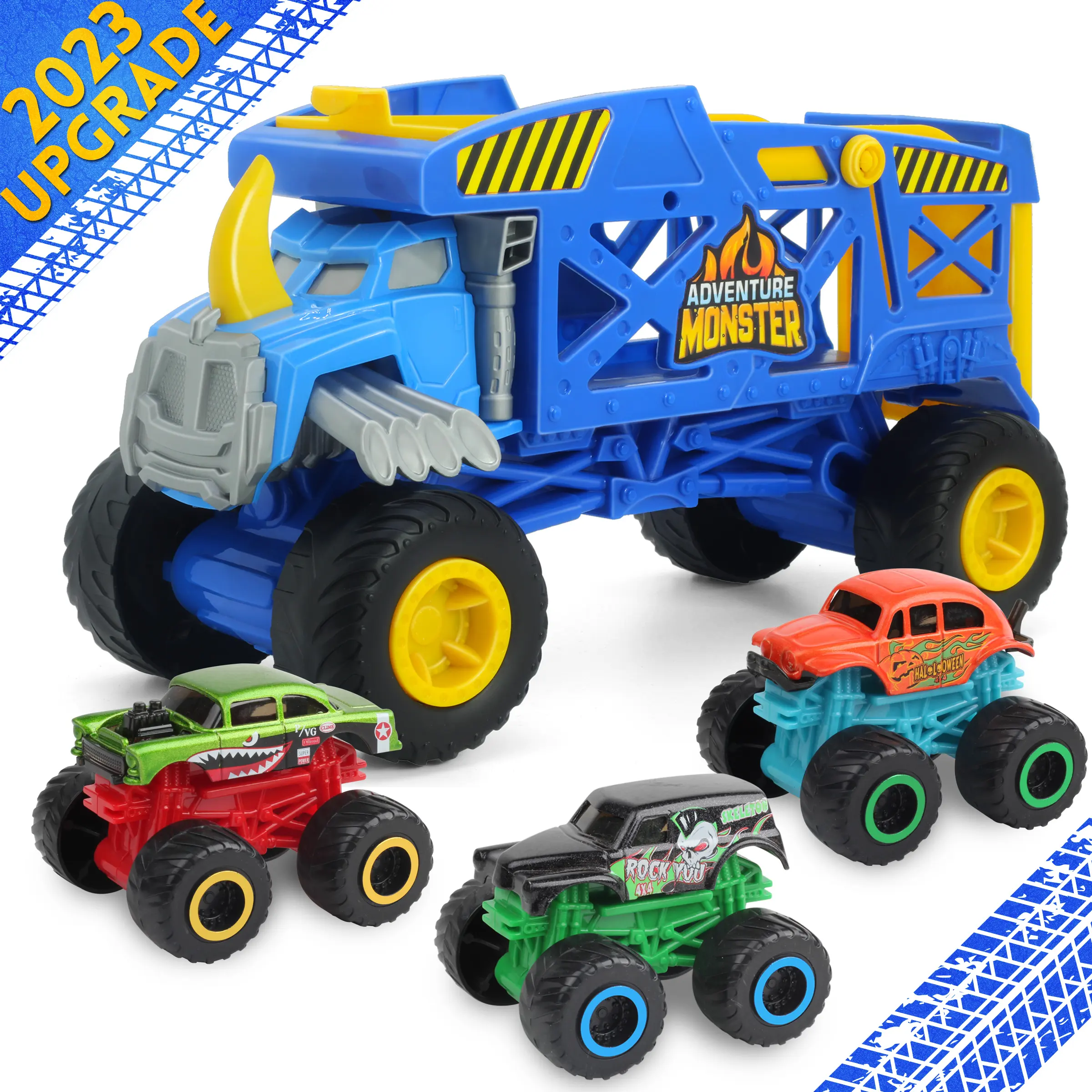 Sunq Factory Günstige Transport Carrier Car Toy Enthält 3 Stück Diecast Off Road Fahrzeug Monster Truck für Kinder
