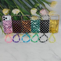 Étui de téléphone portable Samsung pour iPhone 11 12 13 14 15 16 17 Pro Max Air IMD TPU+PC, pochettes de téléphone pour Redmi Oppo avec bracelet