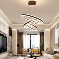 OEM ODM Lustre Moderne Anneaux Rond Lustre Pendentif Lampe Décoration Salon Lustre Acrylique Lumière
