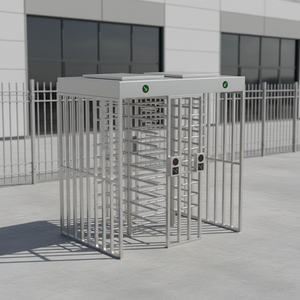 Sistema di Ingresso con Tornello Pedonale a Tutta Altezza in Acciaio Inossidabile per Esterni con Controllo Accessi e Protezione IP54 - Product Image 1