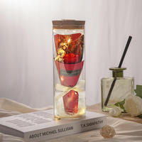 Lampe transparente DIY en forme de fleur de savon avec couvercle en verre anti-poussière pour bureau