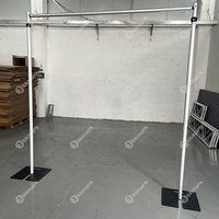 Kit de support de toile de fond portable et réglable en aluminium avec rideau en velours pour mariage, salon professionnel, événement, photomaton