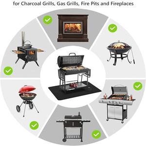 Alfombrillas para chimenea resistentes al fuego, alfombrilla ignífuga semiredonda para chimenea, ignífugo negro, protege los suelos, chispas para patio, <span class=keywords><strong>brasas</strong></span> - Product Image 6