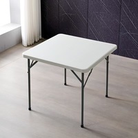 Table de repas extérieure pliable moderne en plastique HDPE blanc, légère et étanche, prix direct usine pour écoles, parcs et entrepôts