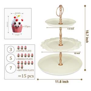 Support à gâteau en métal artisanal avec surface facile à nettoyer pour la présentation professionnelle de gâteaux, la restauration et les arrangements de desserts pour les fêtes - Product Image 5