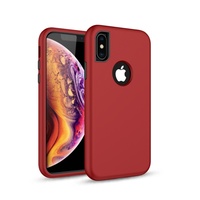 Coque de protection antichoc et anti-rayures 3-en-1 en TPU+PC avec peinture UV et rebords surélevés de 4 mm pour appareil photo, compatible XS Max et X