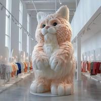 Mascotte de dessin animé en fibre de verre floquée sur mesure, grande taille, pour vitrine de magasin, point photo, merchandising visuel, OEM personnalisé