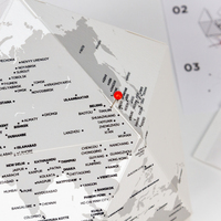 Haute qualité pliable Globe carte du monde avec des épingles 3D papier Globe Scratch voyage carte à gratter carte du monde pour bureau décor à la maison