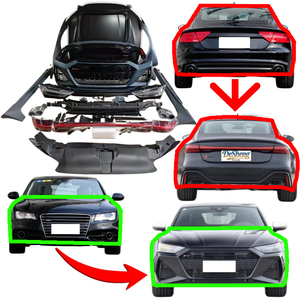La Mejor Opción para Actualizar el <span class=keywords><strong>Audi</strong></span> <span class=keywords><strong>A7</strong></span> y S7 a un Kit de Carrocería RS7, Parachoques Delantero y Trasero, Luces LED, Parrilla, Capó, Alerón, Guardabarros, Fácil de Instalar - Product Image 1
