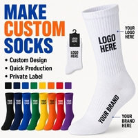Chaussettes de sport décontractées pour hommes, couleur unie, respirantes, confortables, chaussettes de sport de qualité supérieure, chaussettes personnalisées avec logo