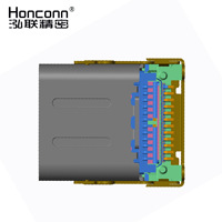 Connecteur USB3.1TYPEC, hauteur centrale CH3.4, double rangée SMT, espacement de 6 pieds, 3.0, carte de pilote de moniteur