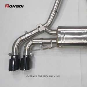 304 Stainless Steel High-Performance Valvetronic Cat-back Exhaust for Bmw M240I G42 3.0T B58 with Glossy Black Tips - Product Image 3