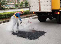 ENUO EAHB-SE1500 Chauffe-asphalte jaune monté sur camion pour la réparation de nids-de-poule, alimenté au propane, débit élevé de 1,3 m/min