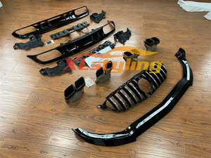 Kit carrosserie XLstyling séparateur de lèvre de pare-chocs avant C63 diffuseur arrière tuyau d'échappement GT calandre pour Benz W205 C205 Bodykit - Product Image 2