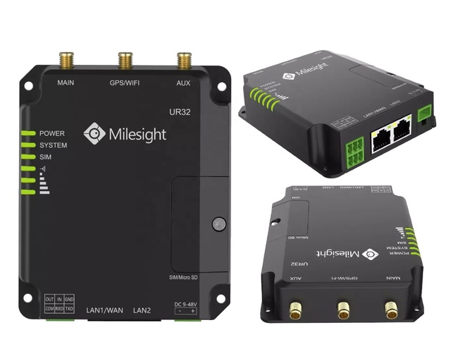 Customized Milesight UR32 Industrial Cellular Router LTE Cat4 4G Router for RS485 Device IoT Sensor Solar Power Camera