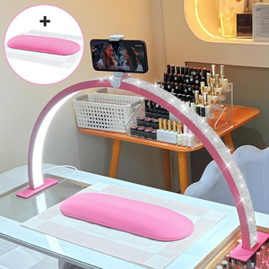 Wall Mounted Nail Lamp <b>Kit</b> Half Moon UV LED Manicure Light With Stand Phone Holder Base Accessories - Product Image 1