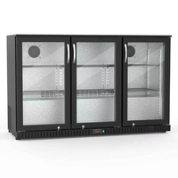 Nouvelle Arrivée Mini-réfrigérateur encastrable en acier inoxydable, vitrine 3 portes, température unique, refroidissement par air, contrôle numérique, automatique