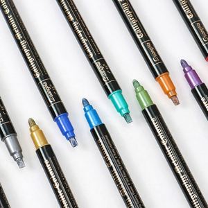 Set of 24 Colors Dual Tip Metallic Brush Pens Art Marker for Black Paper - Product Image 3