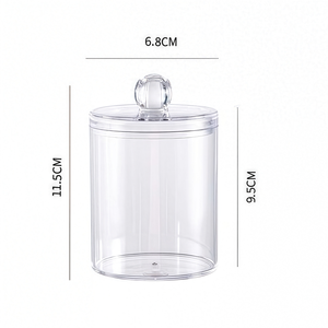 Organizador Transparente Estético con Tapa, Recipiente Hermético para Guardar Hisopos, Discos y Esponjas de Maquillaje - Product Image 2