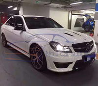 Grille de pare-chocs avant de voiture argentée noire brillante de style AMG pour Mercedes-Benz W204 Nouveau