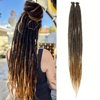 100% fatti a mano 36 ''lunghi Afro crespo crespi per capelli Reggae Hip-hop Ombre artificiali Locs Dreadlocks extension