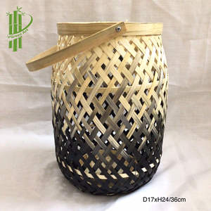 Farol Decorativo de Bambú Bicolor – Portavelas Colgante Tipo Cilindro – Centro de Mesa para Jardín y Bodas D14cm - Product Image 4