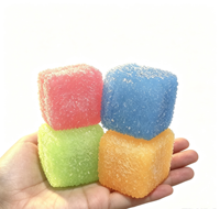 Mini jouet anti-stress souple en TPR de 5 cm, multicolore, en forme de cube de sucre, jouet sensoriel alimentaire pour adultes et enfants