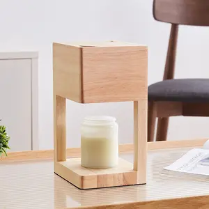 Hot Selling Eco-Friendly No Fire Aromatherapy Wax Lamp Candle Warmer Desk Lamp With Natural Wood