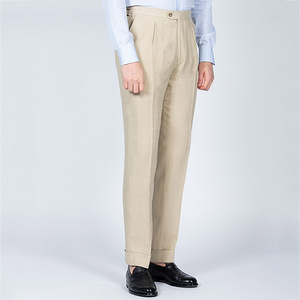 Estate nuovi pantaloni Casual in <span class=keywords><strong>lino</strong></span> di cotone traspirante tubo dritto pantaloni moda <span class=keywords><strong>abbigliamento</strong></span> di marca da <span class=keywords><strong>uomo</strong></span> - Product Image 1