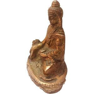 PARIJAT HANDICRAFT latón Gautam estatua de Buda sentado posición de meditación tallada fina estatuilla decorativa escultura de descanso - Product Image 5