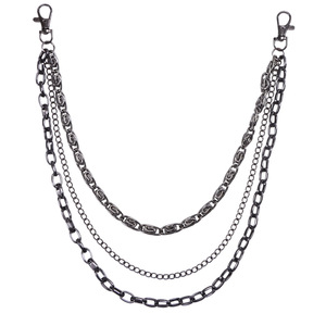 Hip Hop Multi Layered Metal Waist <b>Chain</b> Gunmetal Black Zinc Alloy Denim Pants <b>Chain</b> Casual Fashion Body <b>Chain</b> - Product Image 5