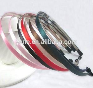 Satijnen lint dunne 5mm wide gemengde kleur bedekt hoofdband - Product Image 4