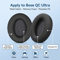Coussinets d'oreille de remplacement pour écouteurs Bose QuietComfort Ultra QC Ultra, tissu en maille respirant, mousse à mémoire de forme