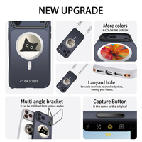 Étui de téléphone personnalisé magnétique imperméable et résistant aux chocs avec écran numérique NFC à encre électronique 2 couleurs sans empreintes digitales pour la série 17