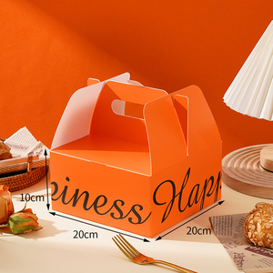 Custom Printed Kraft <strong>Paper</strong> <strong>Cake</strong> <strong>Box</strong> with Handle Birthday <strong>Cake</strong> Packaging for Other Foods Carrying Handle - Product Image 6