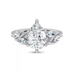 Anillo de Compromiso y Boda con Diamante de Laboratorio Corte Pera, Moderno, Oro Sólido de 10K, Personalizado de 1-5 Quilates, Color D-F, Regalo para Fiesta, Certificado IGI - Product Image 1