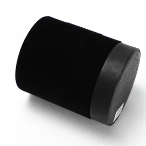 定制黑色植绒盖刚性圆柱形包装礼品盒圆形蜡烛包装盒