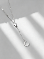 Collier Étoile et Lune en Argent 925, Nouveauté 2026, Accessoire de Niche Élégant, Chaîne de Clavicule à Pendentif Étoile et Lune, Ornement Féminin